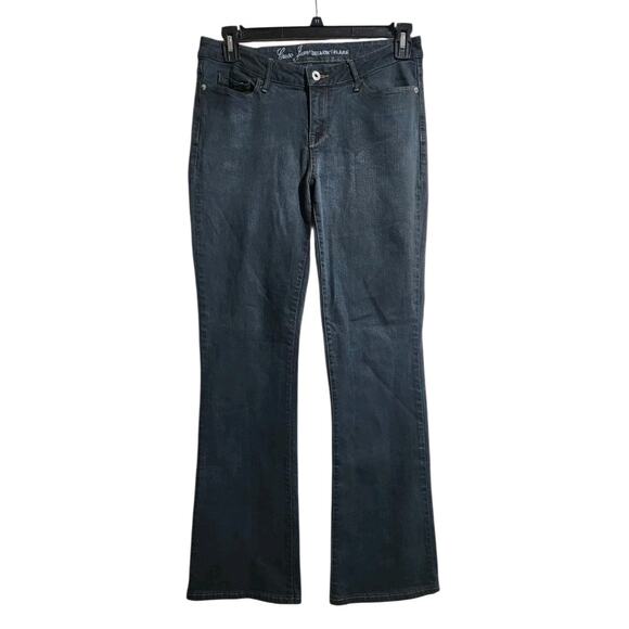 Guess Belmont Flare Women's 31 Stretch Denim Jeans Dark Wash Blue Classic Basic - Picture 1 of 9
